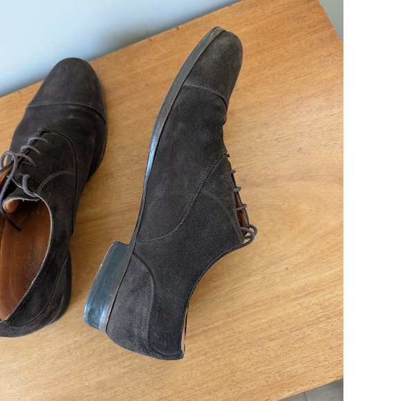 Wolf & Shepherd Closer Cap Toe Oxford Brown Suede Dress Shoes 9717 D 13 P main image 5